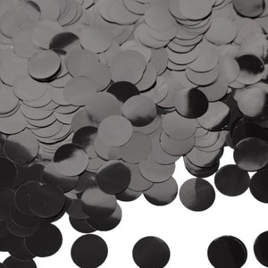 Confettis noirs scintillants à pois ronds métalliques confettis cercle en feuille pour décoration de fête de mariage, fête de mariage, bricolage