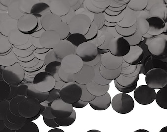 Confeti de punto redondo brillante negro, confeti circular de lámina de brillo metálico para dispersión de mesa de fiesta, festival de bodas, decoración DIY para Baby Shower