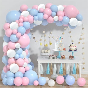 Gender Reveal Kit Arco Palloncini Palloncini Rosa Blu Bianchi Kit Ghirlanda per Decorazioni per Ragazze Ragazzi Matrimonio Baby Shower Forniture per Feste di Compleanno