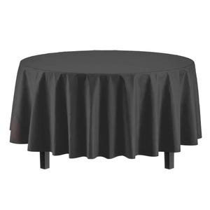 84-Zoll-Schwarz-Premium-Kunststoff-Tischdecke Einweg-Rund Kunststoff Tischdecke für Partys, Events & Hochzeiten, drinnen, draußen
