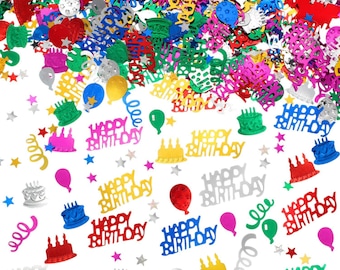 Happy Birthday Confetti Cake Sprinkle Metallic Foil Confetti Table Scatter Confetti Decor Birthday Party Baby Shower DIY Arts Crafting