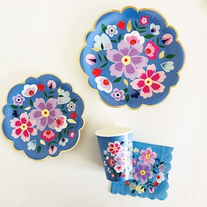 Talking Tables Vintage Tea Party Tableware Floral Paper Plates Napkins Cups Disposable Dinnerware Weddings Bridal Showers Baby Birthday