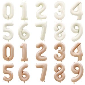 40Inch Number Balloons 0-9 Large Digital Foil Helium Balloon Girl Kids Adult Happy Birthday Baby Shower Matte Color Party Decoration Wedding