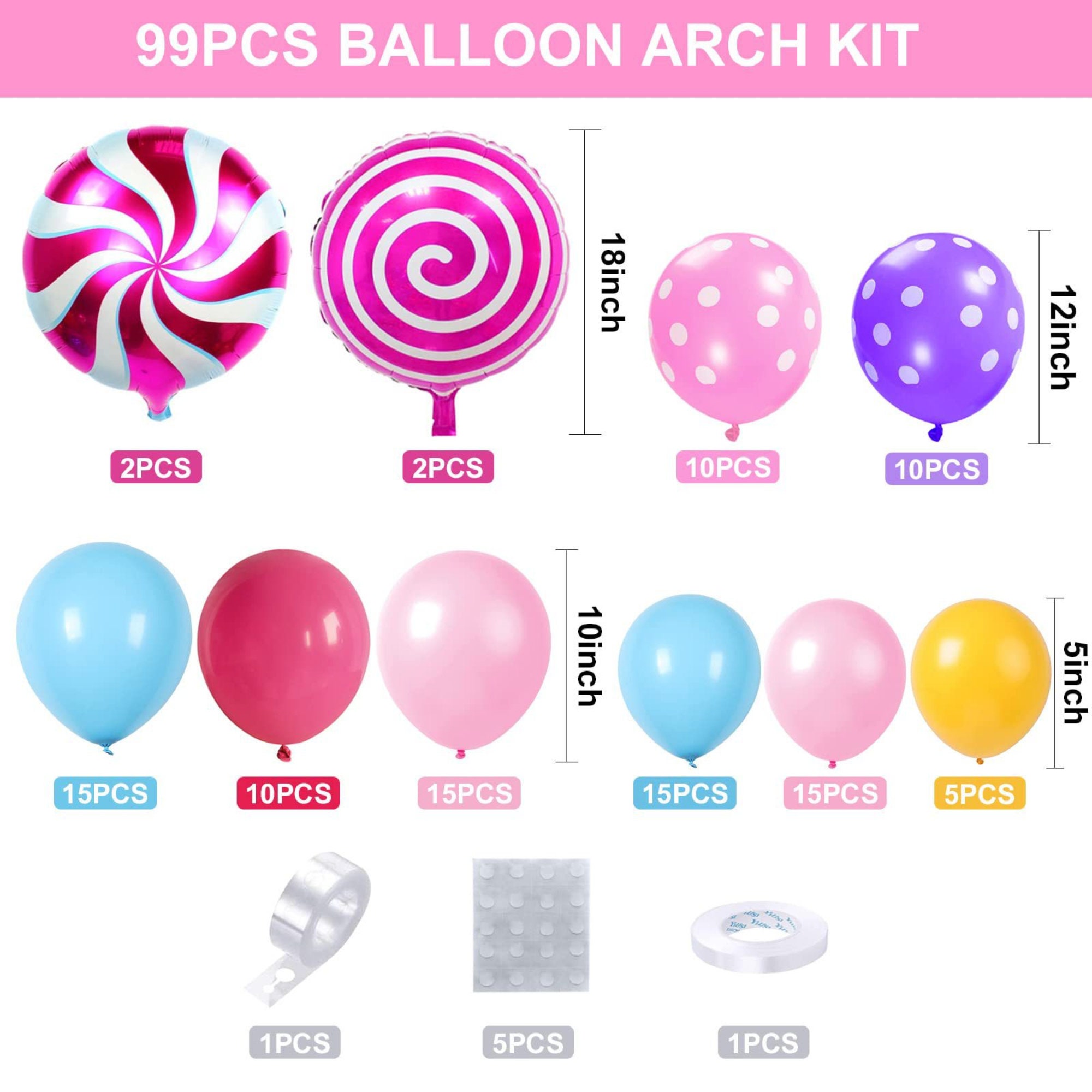 Balloon Garland Arch Kit Lollipop by AcentryParty