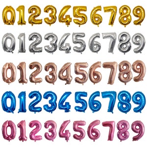 32Inch Number Balloons 0-9 Large Foil Helium Balloon Alphabet Adult Birthday Baby Shower Mylar Giant Balloon Party Decoration Wedding