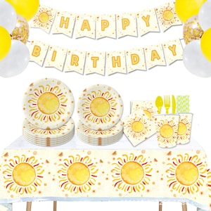 Erste Reise Rund Sonnenschein Sonne Party Geschirr Baby Shower Einweg Geschirr Pappbecher Servietten Teller Boho Boho Geburtstag Dekoration