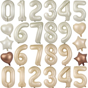 32/40Inch Number Balloons 0-9 Large Digital Foil Helium Balloon Girl Kids Adult Birthday Baby Shower Matte Color Party Decoration Wedding