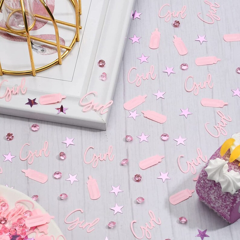 Baby Shower Decorations Confetti Baby Pink Girls Table Decor Confetti For Baby Shower Gender