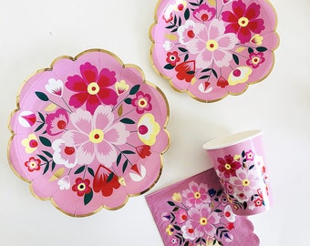 Talking Tables Vintage Tea Party Tableware Floral Paper Plates Napkins Cups Disposable Dinnerware Weddings Bridal Showers Baby Birthday