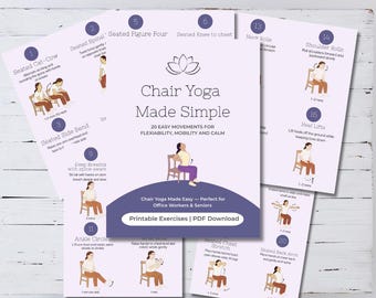 Chair Yoga Exercises | Printable Guide for Seniors & Office (PDF Download)