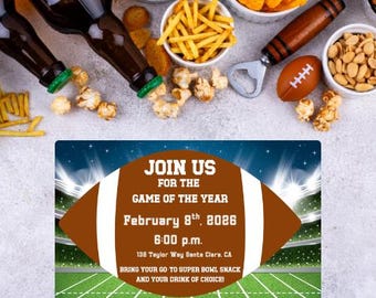 Super Bowl Invitation Template | Football Party Invite | Game Day Watch Party | Editable Digital Super Bowl Invite | Instant Download