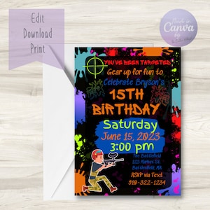 Paintball Birthday Party Invitation/ Paintball Birthday Party/ Teen Boy Birthday Party/ Teen Boy Invitation/ Paintball Digital Invitation