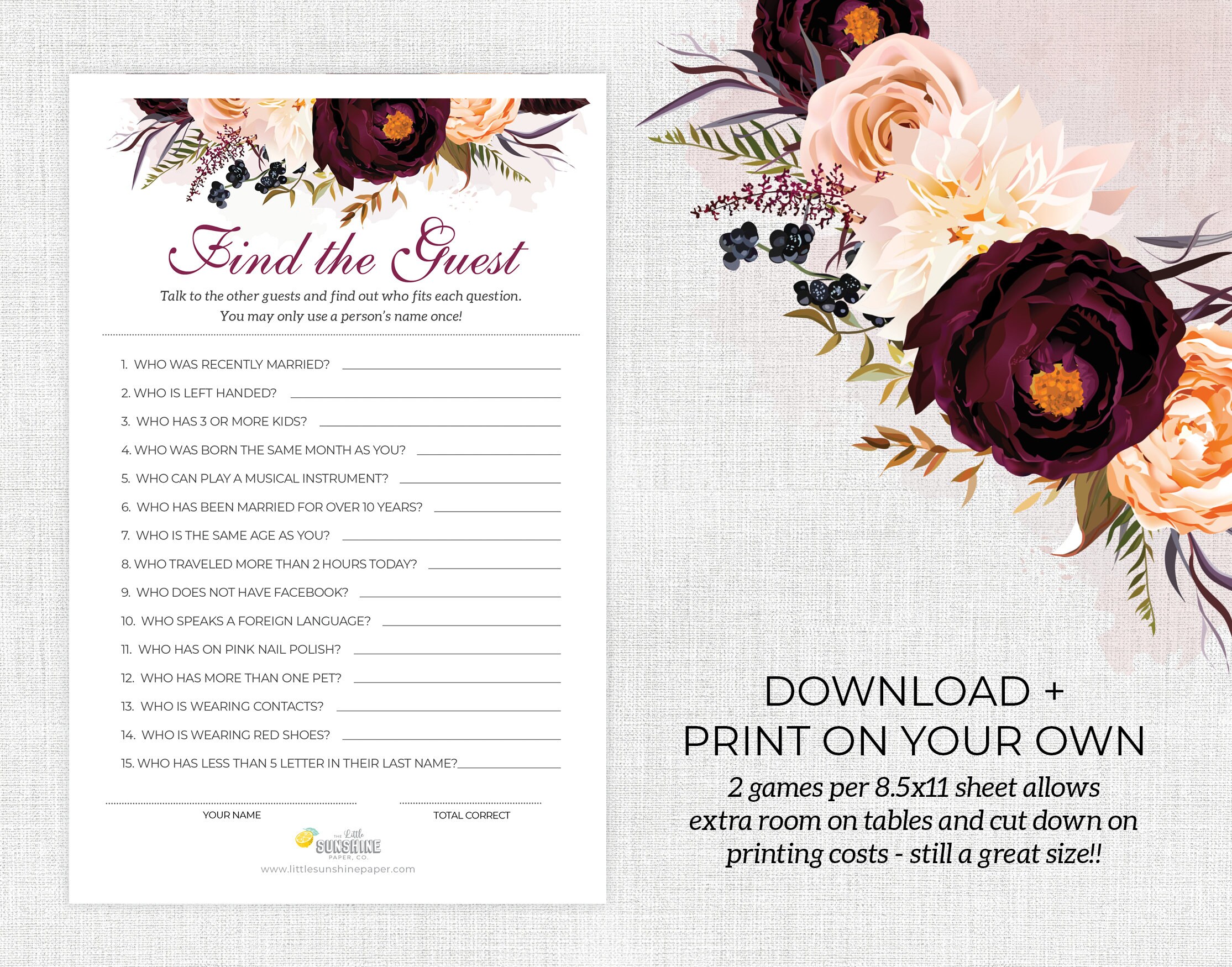 Disney Song Game / Disney Love Songs / Bridal Shower Games / Instant ...