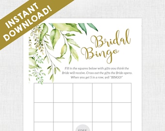 Brautbingo / Brautparty Bingo / Brautparty Spiele / Instant Download / Bridal Shower / Printable / Boho / Greenery Bridal Shower Spiel