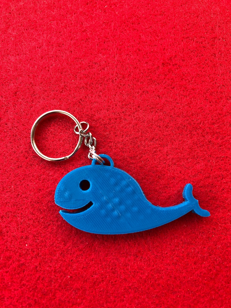 zipper pull birthday favors or goodies lunch bag pull Whale back pack pull custom made 3d printed ornament back to school key chain