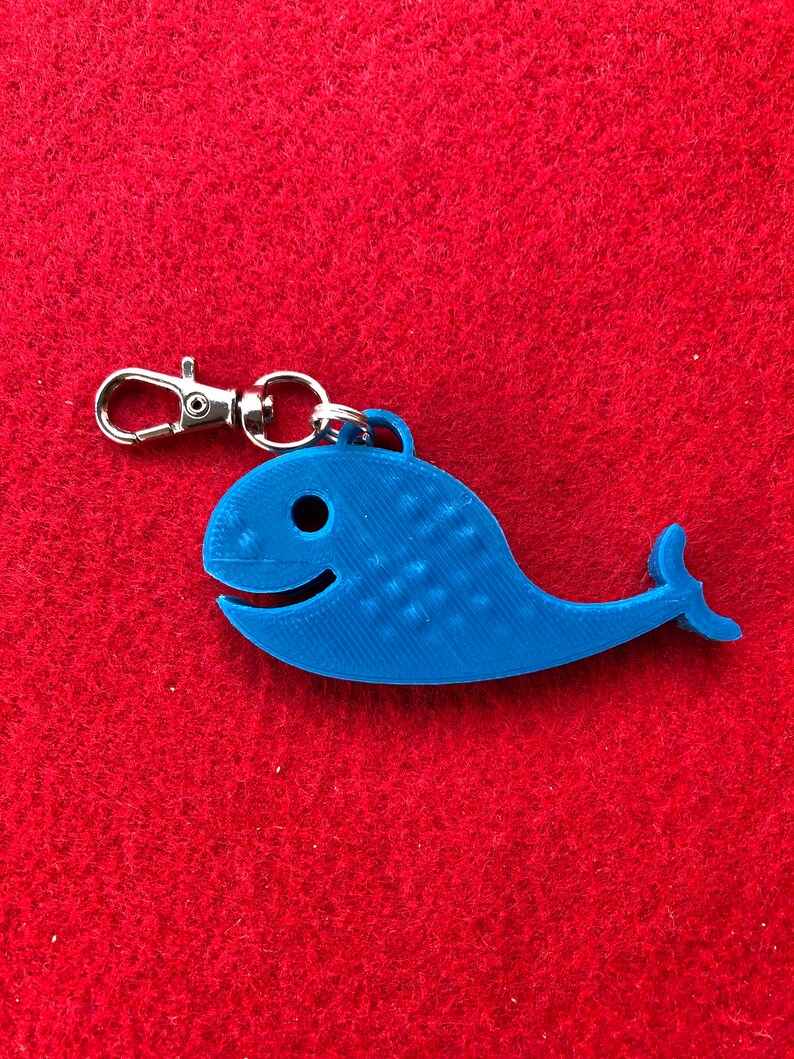 zipper pull birthday favors or goodies lunch bag pull Whale back pack pull custom made 3d printed ornament back to school key chain