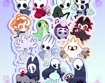 Pegatinas de vinilo inspiradas en Hollow Knight / Little Hallownest