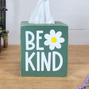 Be Kind Tissue Box Cover – Wooden Tissue Holder