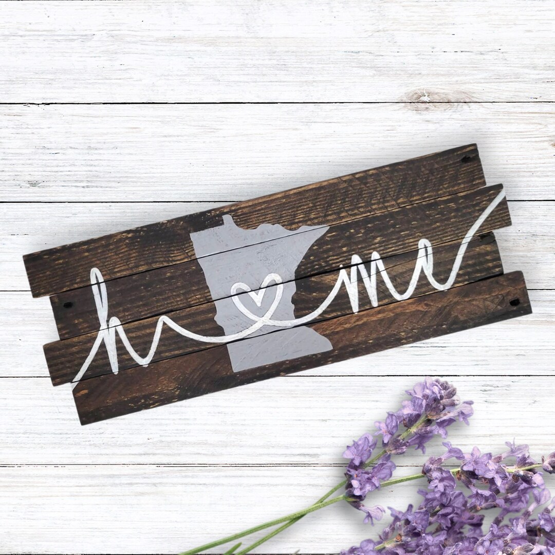 Minnesota Pallet Sign | Reclaimed Wood Sign | First Home Gift - Etsy