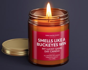 Smells Like A Buckeyes Win | Ohio State Lucky Game Day Kerze | Sojakerze | Rosskastanien Fan Geschenk | Ohio State Geschenk | Rosskastanien Spieltag Kerze