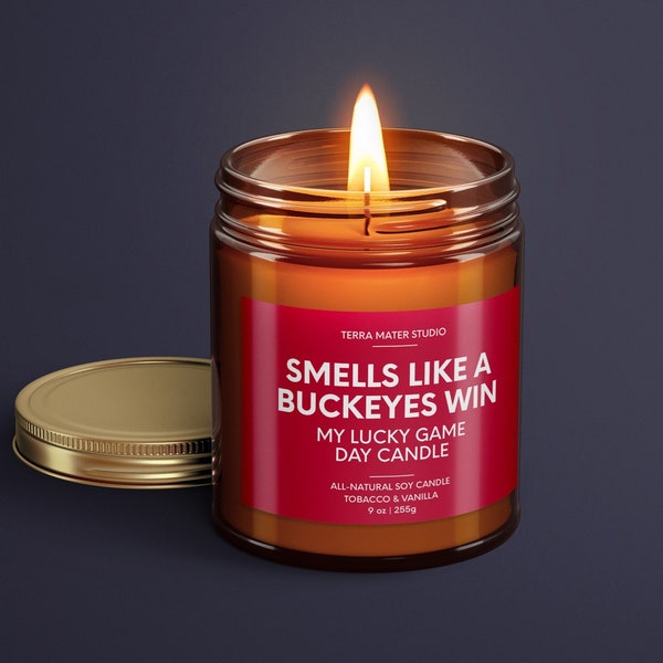 Smells Like A Buckeyes Win | Ohio State Lucky Game Day Candle | Soy Candle | Buckeyes Fan Gift | Ohio State Gift | Buckeyes Game Day Candle