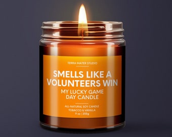 Smells Like A Volunteers Win | Tennessee Lucky Game Day Candle | Volunteers Gift | College Football | Volunteers Candle | Tennessee Candle