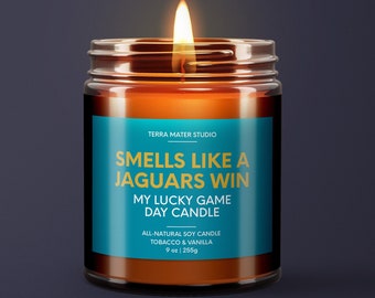 Smells Like A Jaguars Win | Jacksonville Lucky Game Day Candle | Soy Candle | Jaguars Sport Candle | NFL Jaguars Fan Gift | Jacksonville