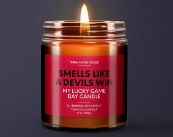 Smells Like A Devils Win | New Jersey Lucky Game Day Candle | Soy Candle | NHL Devils Gift | Devils Game Day Gift | New Jersey Candle Gift