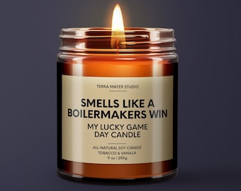 Smells Like A Boilermakers Win Candle | Purdue Lucky Game Day Candle | Soy Candle | Boilermakers Gift | Sport Candle | Boilermakers Candle