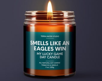 Riecht wie eine Adler Win Kerze | Lucky Game Day Kerze | Soja Kerze | Philadelphia Eagles Fan Geschenk | NFL Geschenk | Fußball Dekor