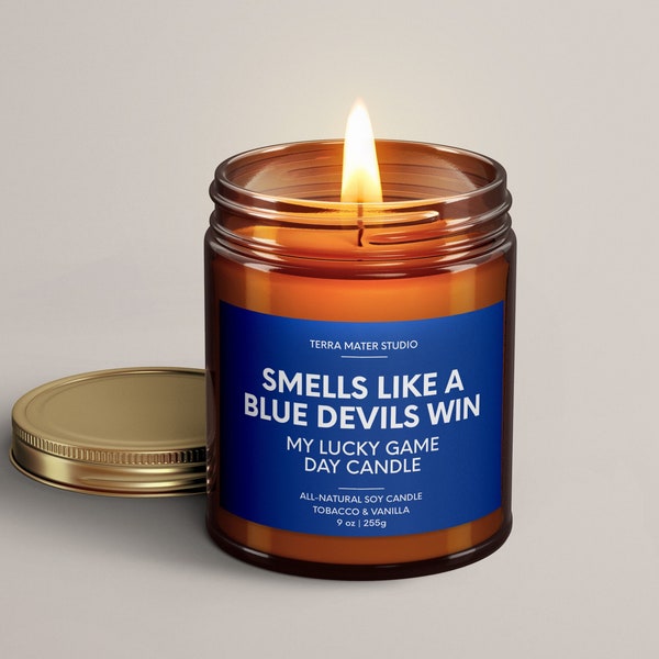 Smells Like A Blue Devils Win Candle | Blue Devils Lucky Game Day Candle | Soy Wax Candle | Duke Blue Devils | Game Day Decor | Sport Candle