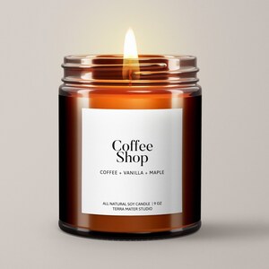 Coffee Shop Scented Candle | Soy Wax Candle | Coffee Candle | Candles In Jars | All Natural Candle