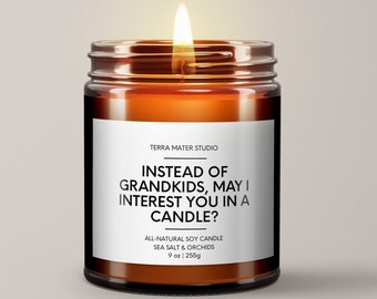 Instead Of Grandkids May I Interest You In A Candle? | Mothers Day Candle | Funny Mothers Day Gift | Funny Gift For Mom | 9 oz