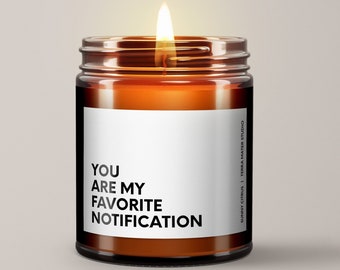 You Are My Favorite Benachrichtigung Sojakerze | Freund Geschenk | Geschenk für Ihn | Geschenk für Sie | Jahrestagsgeschenk | Frau Geschenk | Freundin Geschenk