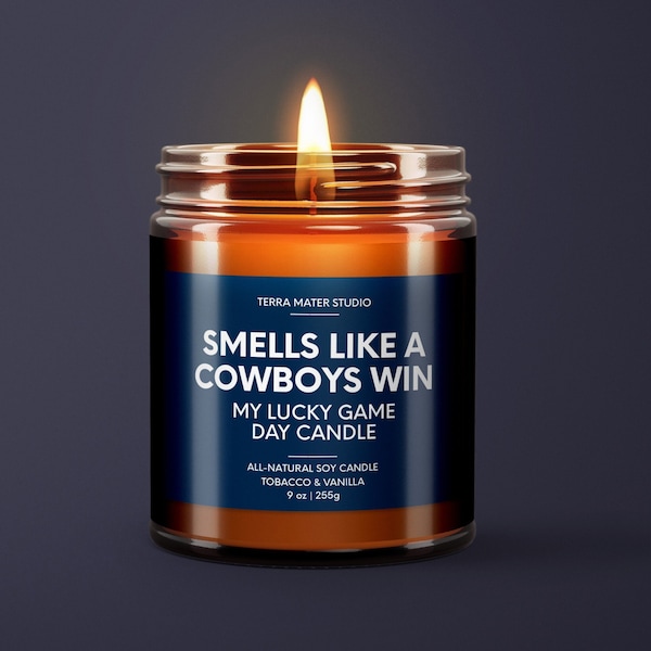 Smells Like A Cowboys Win Candle | Dallas Lucky Game Day Candle | Soy Candle | Cowboys Fan Gift | NFL Gift | Cowboys Game Day Decor | Dallas