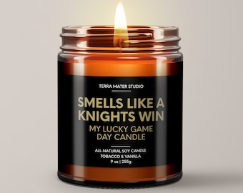 Smells Like A Knights Win Candle | Las Vegas Lucky Game Day Candle | Soy Candle | Knights Gift | Sport Candle | NHL Knights | Las Vegas Gift