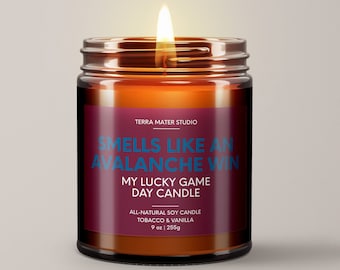 Smells Like An Avalanche Win | Avalanche Lucky Game Day Candle | Soy Candle | NHL Colorado Gift | Colorado Game Day Decor | Colorado Gift