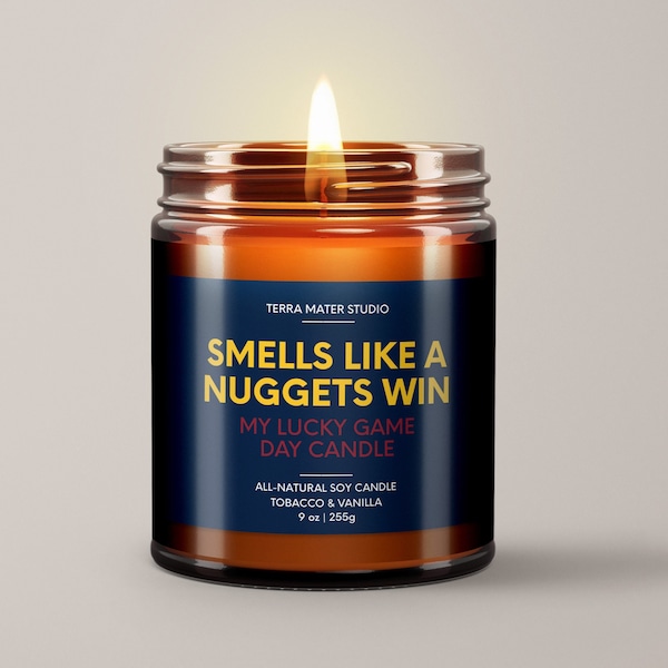 Smells Like A Nuggets Win Candle | Denver Lucky Game Day Candle | Nuggets Gift | Denver Game Day Decor | NBA Nuggets | Sport Themed Candle