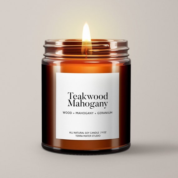 Teakwood + Mahogany Scented Candle