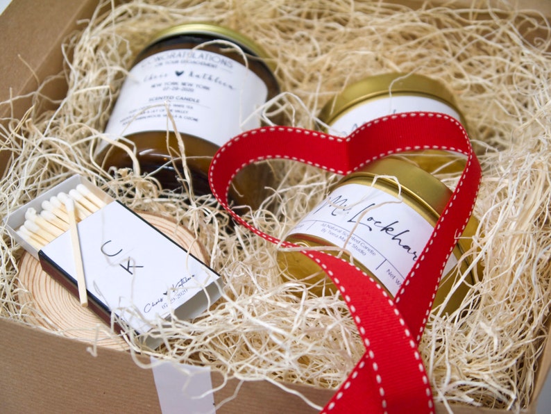 Cadeau de fiançailles pour couple Bougies de soja parfumées Etsy