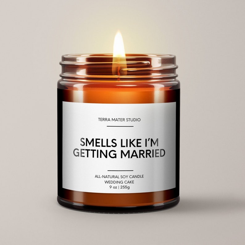 Smells Like Im Getting Married Candle Essential Oil Soy Wax Candle Newly Engaged Gift Wedding Gift Ideas Engagement Candle image 1