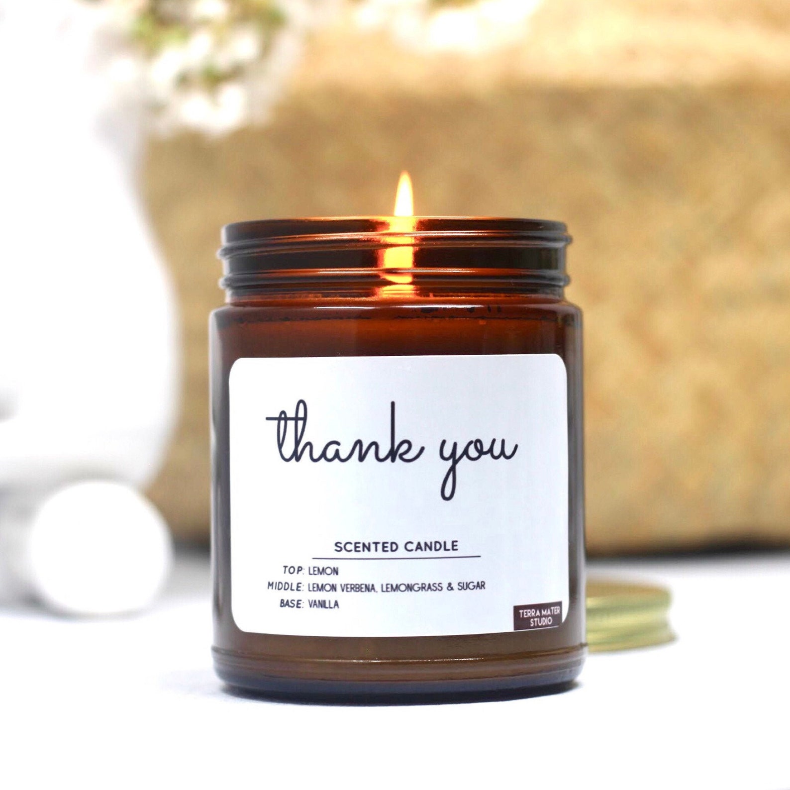Thank You Candle Thank You Gift Scented Soy Candle 100 Etsy