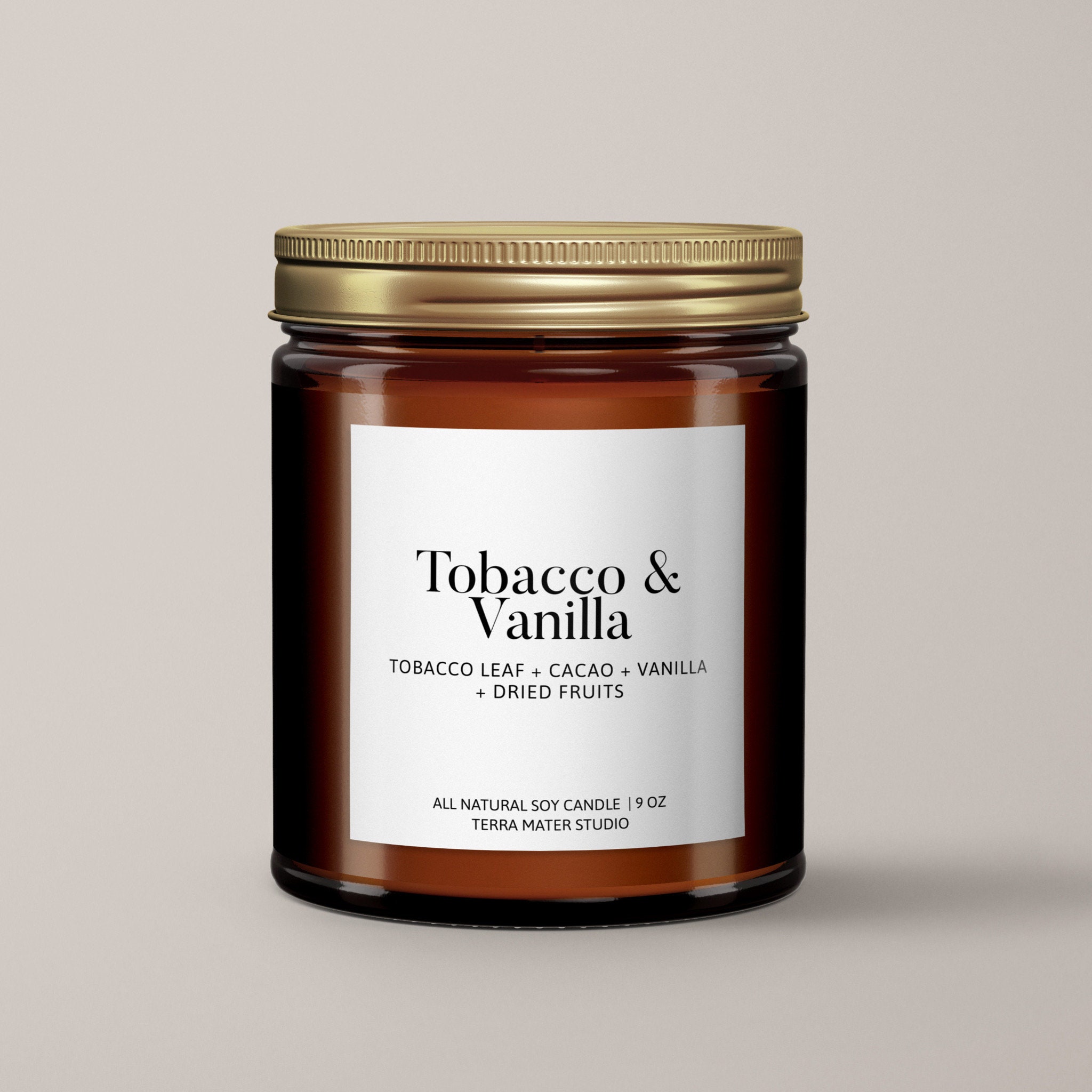 Alabaster Heart Scented Candle - Vanilla & Tobacco