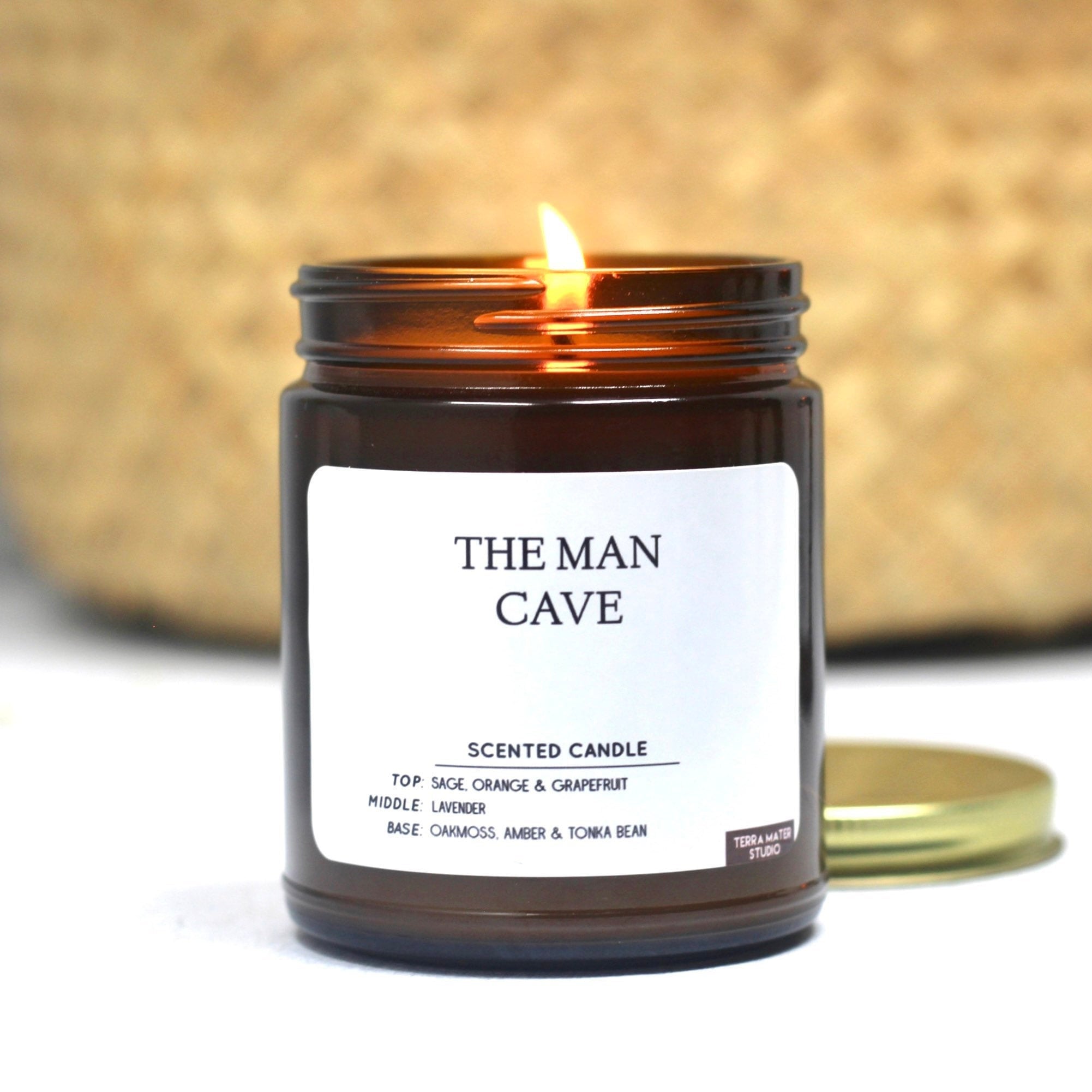 The Man Cave Scented Candle For Men Boyfriend Gift Vegan Etsy