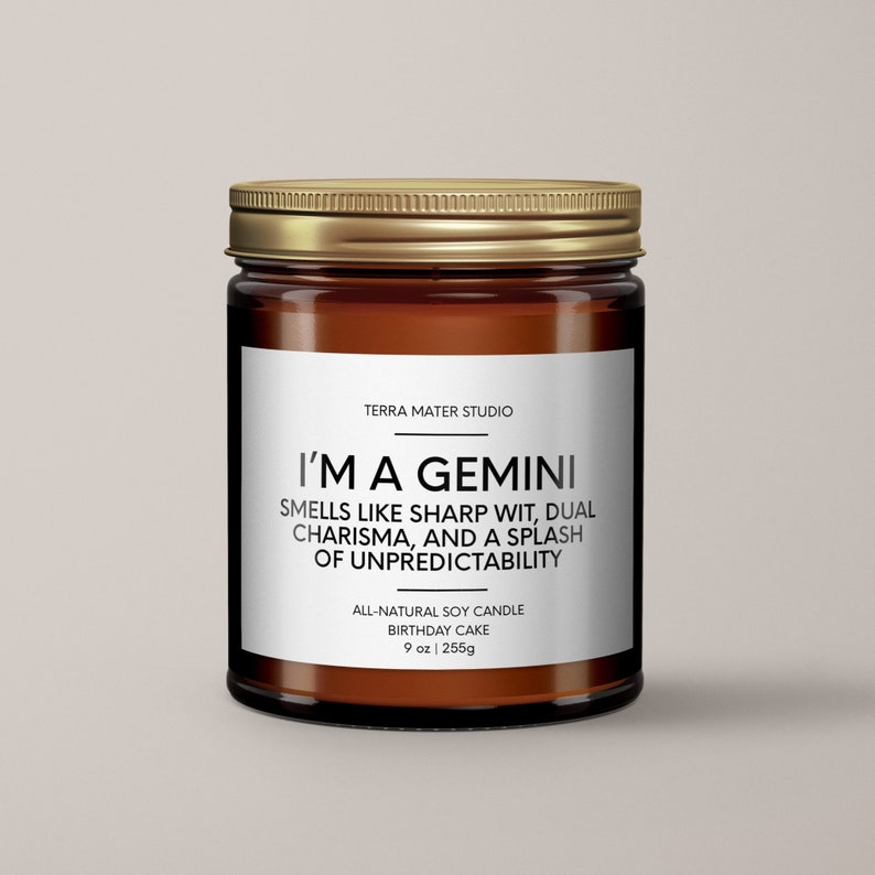 Gemini Candle Gemini Birthday Gift Soy Wax Candle Funny Gift For Gemini Horoscope Candle Zodiac Gifts image 4