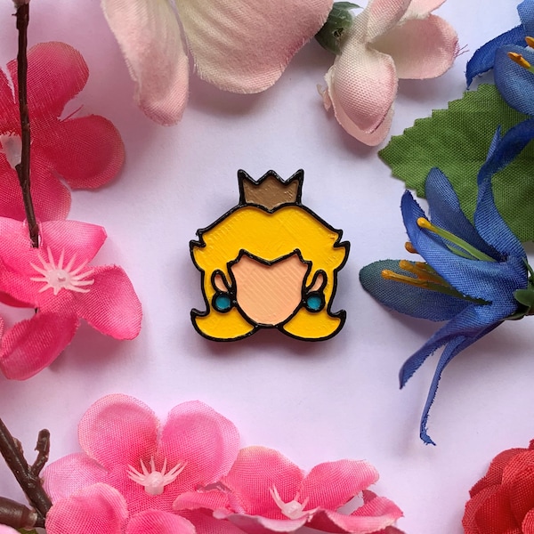 Peach, Daisy, Rosalina 3D Printed Pins - Smash Ultimate Stock Icon Pin