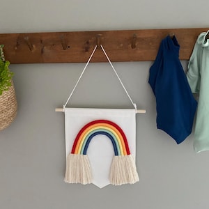 Rainbow Pennant Flag - Girls Room Design - Boys Room Design - Nursery Décor - Macramé Wall Hanging
