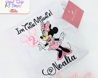 Minnie Mouse 2nd Birthday Shirt, Minnie Mouse Twodles Birthday Shirt, 2nd Birthday Disney Shirt, Embroidered Shirt