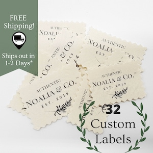 Custom Fabric Labels, Custom Twill Fabric Labels, Custom Clothing Tags for Handmade Items, Cotton Twill Natural Fabric Clothing Labels