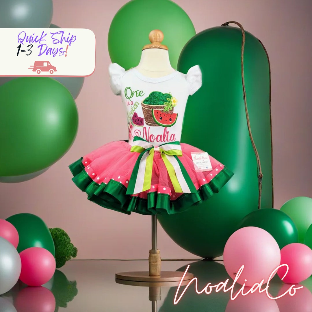 One - Birthday Outfit - Silver or Gold and watermelon pink/turquoise